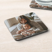 Personalized Photo & Custom Text Grandma Since - Getränkeuntersetzer (Linke Seite)