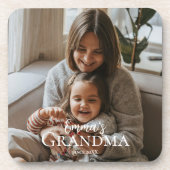 Personalized Photo & Custom Text Grandma Since - Getränkeuntersetzer (Vorderseite)