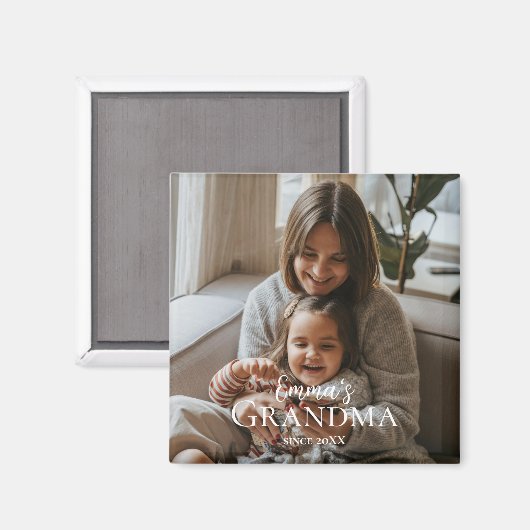 Personalized Photo & Custom Text Grandma Since -  Magnet (Vorderseite/Rückseite)