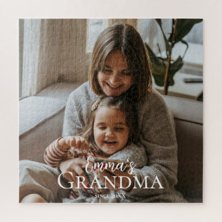 Personalized Photo & Custom Text Grandma Since - Puzzle