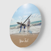 Personalized Photo & Custom Text Template Große Wanduhr (Winkel)