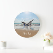 Personalized Photo & Custom Text Template Große Wanduhr (Zuhause)