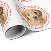Personalized Photo Dog Birthday Geschenkpapier (Rolleneckpunkt)