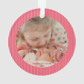 Personalized Photo Elegant Script Pink Christmas Ornament (Rückseite)