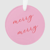 Personalized Photo Elegant Script Pink Christmas Ornament (Vorderseite)