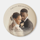 Personalized Photo Favor with Names & Wedding Date Magnet (Vorne)