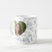 Personalized Photo – Floral Heart Design, Soft Pas Kaffeetasse (Vorderseite Links)