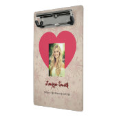 Personalized Photo Font Heart Mini Clipboard  Klemmbrett (Gewinkelt2)