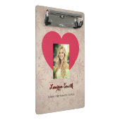 Personalized Photo Font Heart Mini Clipboard  Klemmbrett (Schrägansicht)
