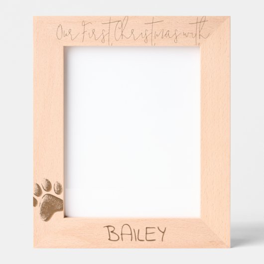 Personalized Photo Frame Dog 1st Christmas, 8x10" Geätzte Rahmen (Vorderseite)