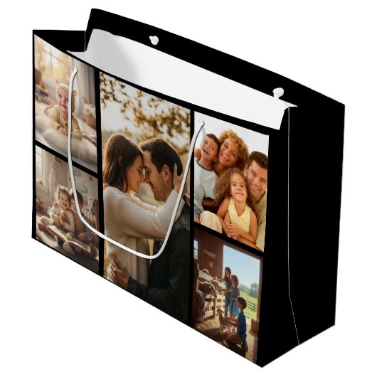 Personalized Photo Gift Bag for Special Occasions Große Geschenktüte (Vorderseite Schrägansicht)