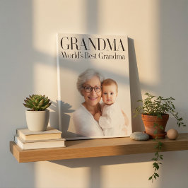 Personalized Photo Gift | World's Best Grandma Leinwanddruck