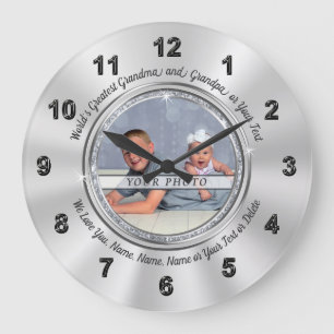 Personalized Photo Gifts for Grandparents Große Wanduhr