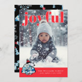 Personalized Photo Holiday Geometric Snoopy Feiertagskarte (Vorne/Hinten)