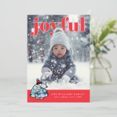 Personalized Photo Holiday Geometric Snoopy Feiertagskarte (Stehend Vorderseite)