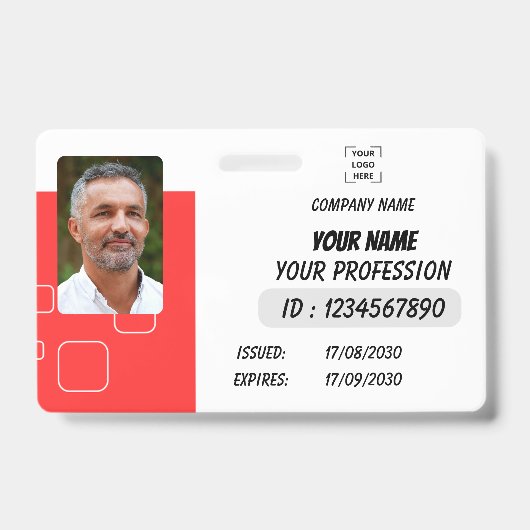Personalized Photo ID Business Badge Ausweis (Vorderseite)