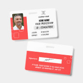 Personalized Photo ID Business Badge Ausweis (Vorder- & Rückseite)