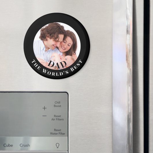 Personalized Photo in Black Circle Best Dad Magnet (In Situ (Kühlschrank))