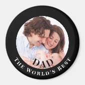 Personalized Photo in Black Circle Best Dad Magnet (Vorne)