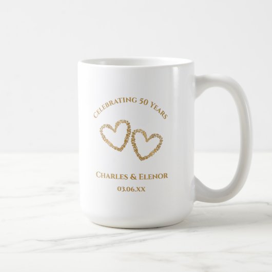 Personalized Photo Keepsake 50th Anniversary Gift Kaffeetasse (Rechts)