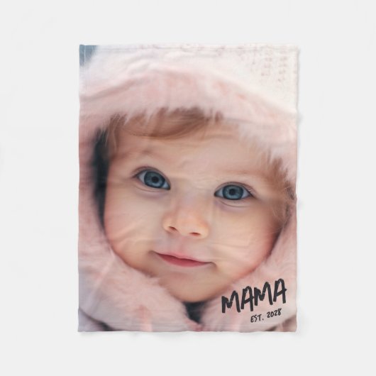 Personalized Photo Keepsake Mama Fleecedecke (Vorderseite)