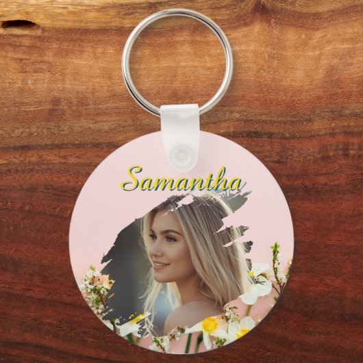 Personalized Photo Keychain | Custom Name Keychain Schlüsselanhänger (Rückseite)