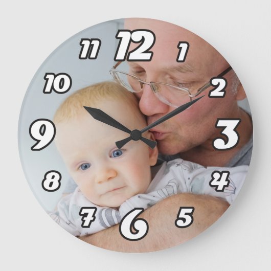 Personalized Photo Large Clock Große Wanduhr (Vorderseite)