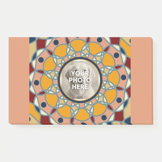 Personalized Photo Mandala Design Baby Shirt Post-it Klebezettel (Vorderseite)