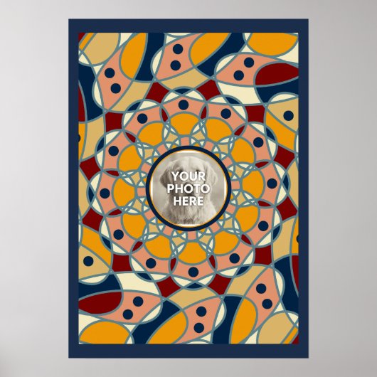 Personalized Photo Mandala Design Baby Shirt Poster (Vorne)