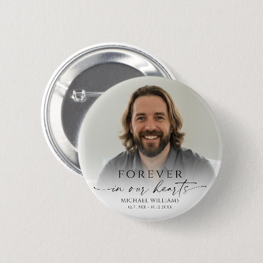 Personalized Photo Memorial Button (Vorne & Hinten)