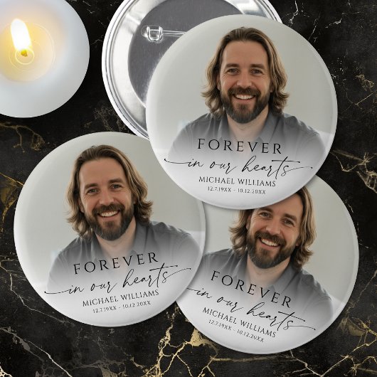 Personalized Photo Memorial Button