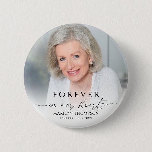 Personalized Photo Memorial Funeral Keepsake Button (Vorderseite)