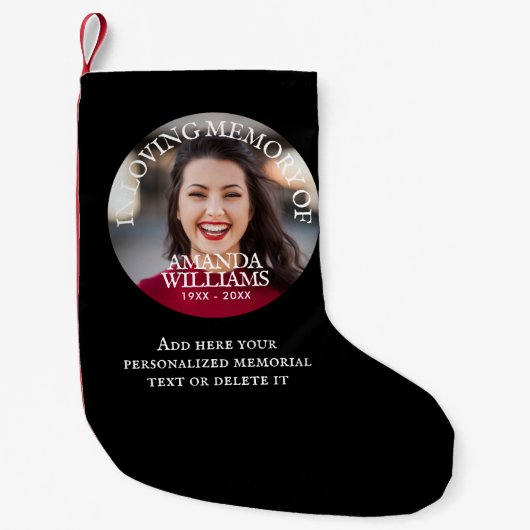 Personalized Photo Memorial Kleiner Weihnachtsstrumpf (Vorderseite)