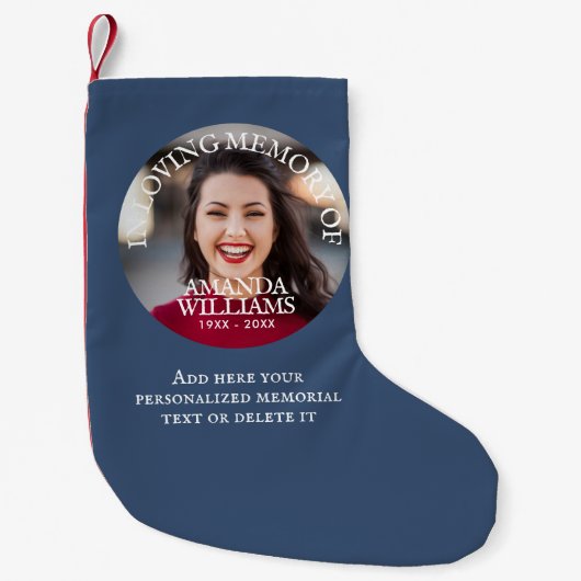 Personalized Photo Memorial Kleiner Weihnachtsstrumpf (Vorderseite)
