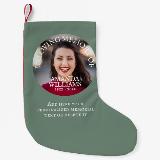Personalized Photo Memorial Kleiner Weihnachtsstrumpf (Vorderseite)