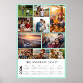 Personalized Photo memory collage 2026 calendar Poster (Vorne)
