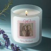 Personalized Photo Merry Christmas Candle Label Quadratischer Aufkleber
