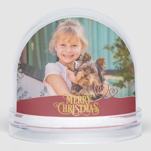 Personalized Photo Merry Christmas Custom Name Schneekugeln (Vorderseite)