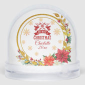 Personalized Photo Merry Christmas Custom Name Schneekugeln (Rückseite)