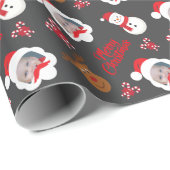 Personalized Photo Merry Christmas Geschenkpapier (Rolleneckpunkt)