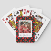 Personalized Photo & Message Floral Playing Cards Spielkarten (Rückseite)