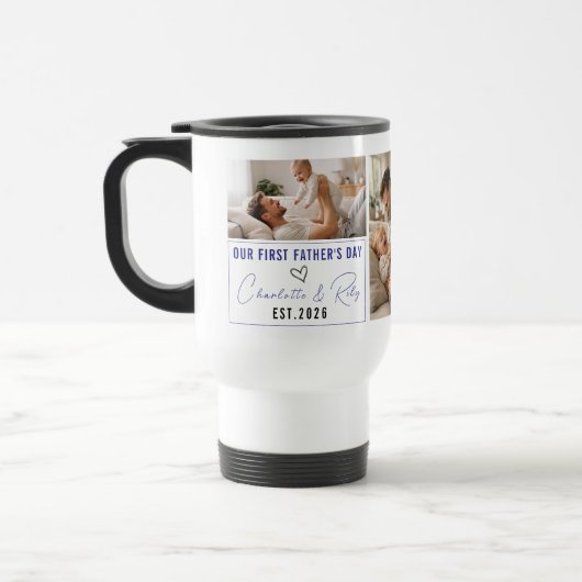 Personalized Photo Mug – Our First Father’s Day Reisebecher (Links)