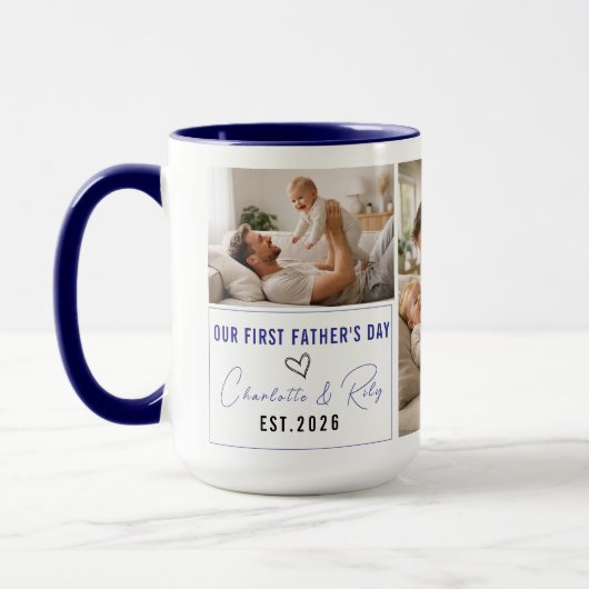 Personalized Photo Mug – Our First Father’s Day Tasse (Links)