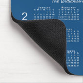 Personalized Photo Name Blue 2026 Calendar Mousepad (Ecke)