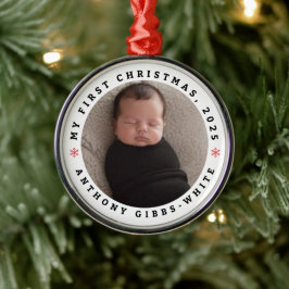 Personalized Photo &Name First Christmas Ornament 