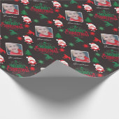 Personalized Photo Name Merry Christmas Geschenkpapier (Ecke)