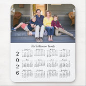 Personalized Photo Name White 2026 Calendar Mousepad (Vorne)