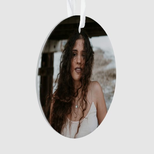 Personalized Photo Ornament for Birthday with Text (Vorderseite)