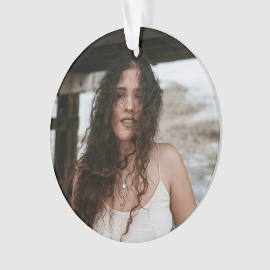 Personalized Photo Ornament for Birthday with Text (Vorderseite)