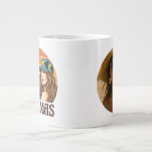 Personalized Photo Retro Bahamas Tropical Beach Jumbo-Tasse (Vorderseite)